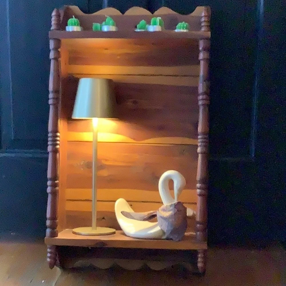 Vintage Knotty Pine Scalloped Wood Wooden Wall Shelf